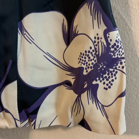 Karen Millen England Strapless Floral Ribbon Corset Dark Purple Black Top 8 - Picture 2 of 14